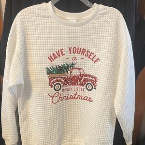White Christmas Sweatshirt with Red Truck Design.  Brand new never worn